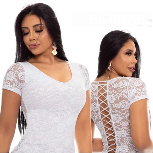 Tops - Colombian Style White Shapewear Top Elegance and Style